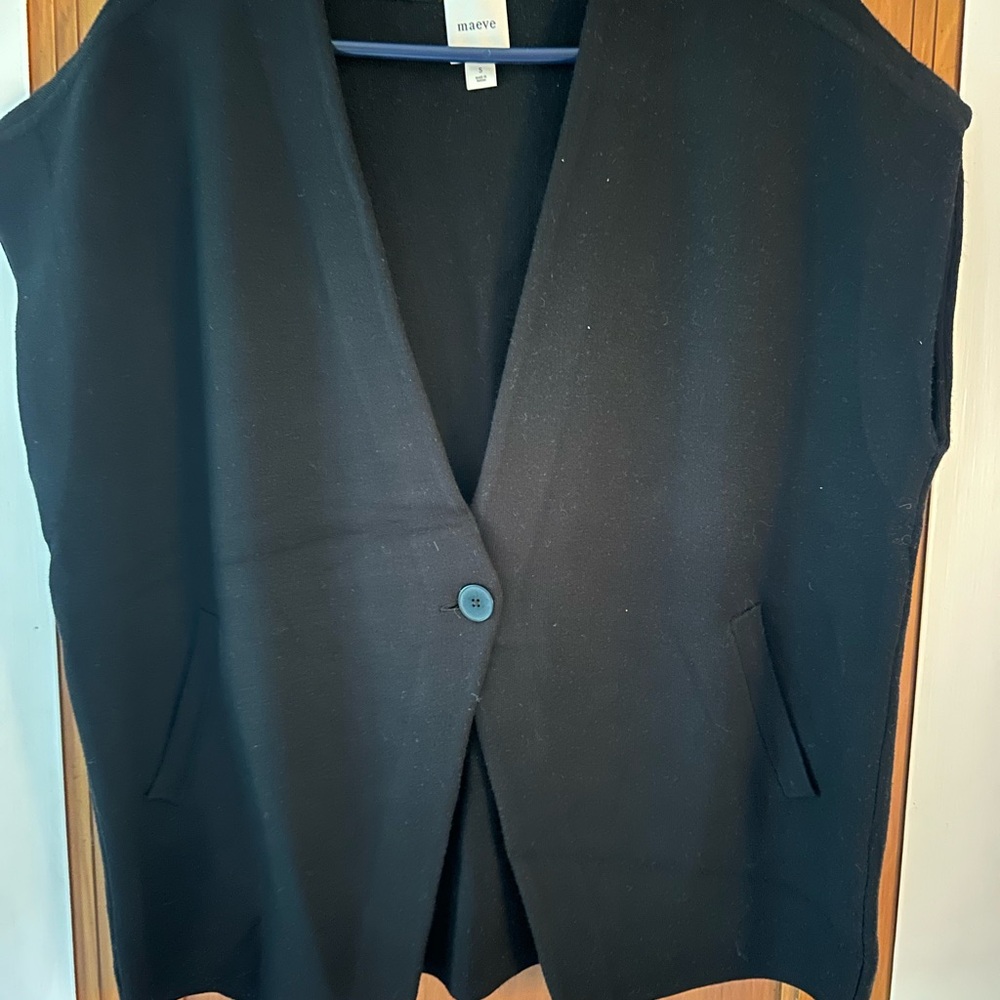 Maeve Black Sleeveless Tailored Vest